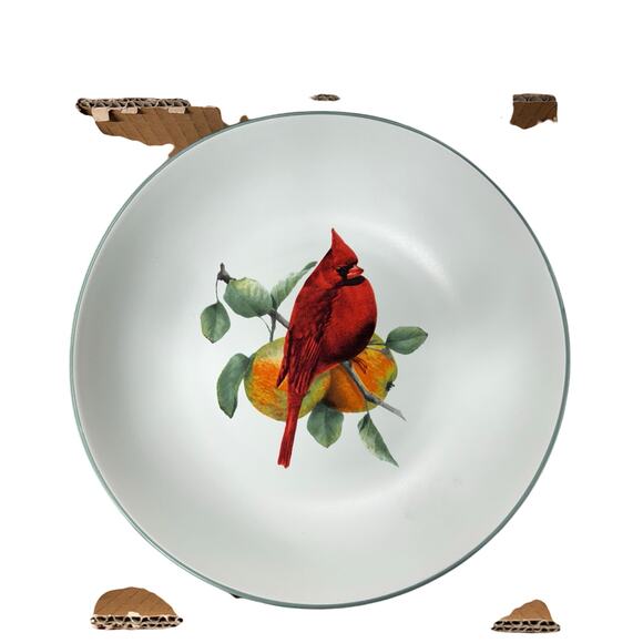 Lenox Winter Greetings Everyday Tartan Cardinal Small Serving Bowl-New in Box! - Picture 1 of 7